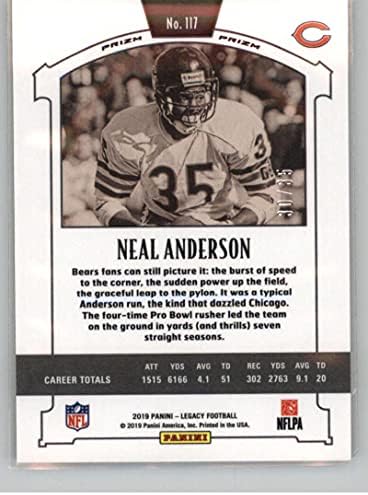 2019 Panini Ostavština Premije Izdanje Bronzanog Prizm 117 Neal Anderson SER/35 Chicago Bears Legenda Službene