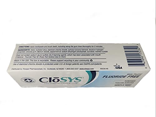 CloSYS Fluor Besplatno Pastu za zube, Čist Mint 3.4 ozu (Pakovanje od 3)