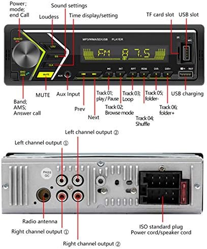 Uwariloy Auto Stereo MP3 Plejer, Auto Bluetooth Stereo MP3 Player Digitalni FM Stereo Radio Jedan Din Slobodne